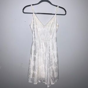 AQUA white floral lace dress